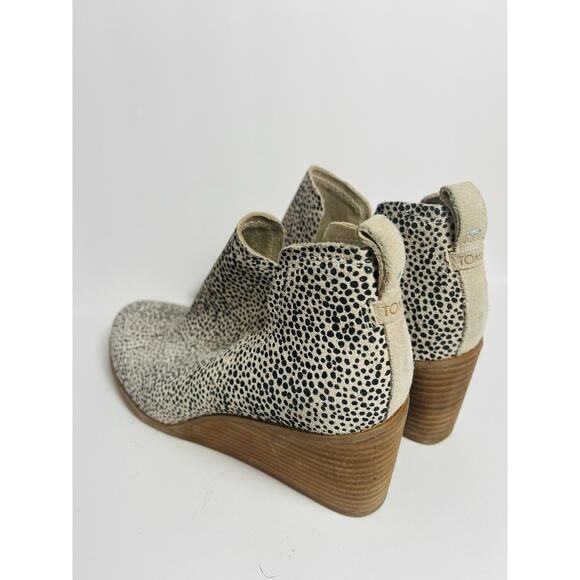 Suede Cheetah Print TOMS Sz 9 Womens Kallie Wedge Bootie Shoe Boot Boho - Picture 6 of 11